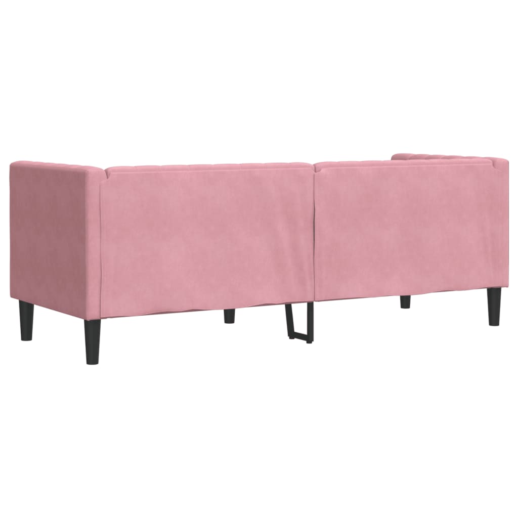 Driezitsbank Chesterfield-stijl met bolsters fluweel roze is nu te koop bij PeponiXL, paradijselijk wonen!