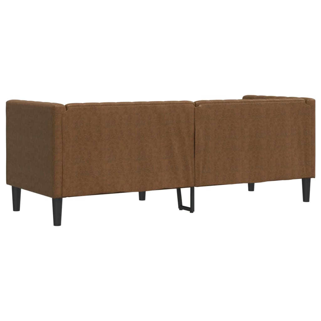 Driezitsbank Chesterfield-stijl met bolsters kunstsuède bruin is nu te koop bij PeponiXL, paradijselijk wonen!
