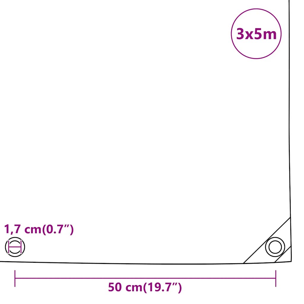 Dekzeil 650 g/m² 3x5 m antracietkleurig is nu te koop bij PeponiXL, paradijselijk wonen!