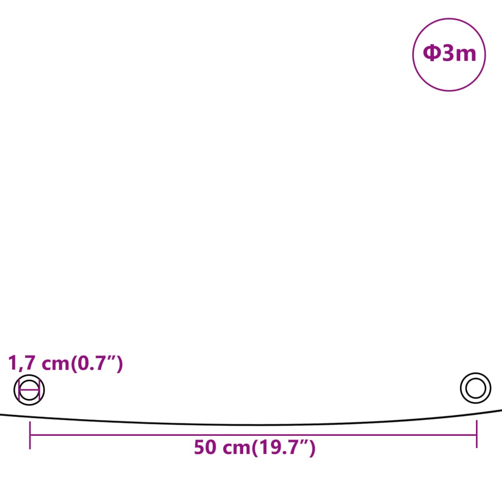 Dekzeil 650 g/m² Ø 3 m wit is nu te koop bij PeponiXL, paradijselijk wonen!