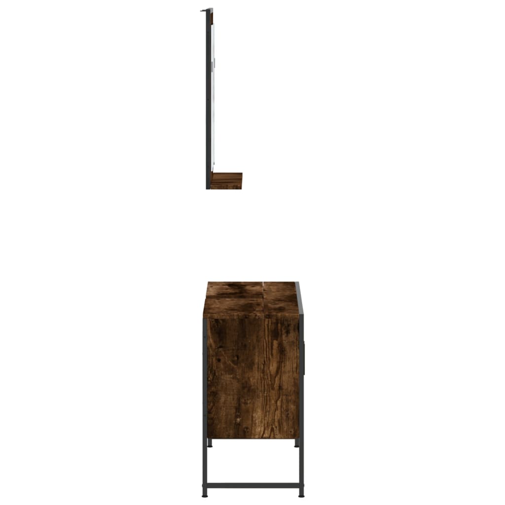 2-delige Badkamermeubelset bewerkt hout gerookt eikenkleurig is nu te koop bij PeponiXL, paradijselijk wonen!