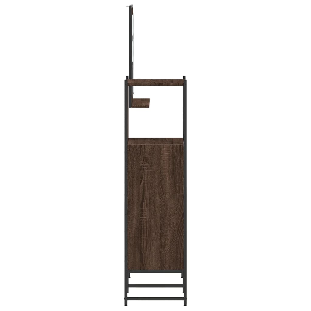 3-delige Badkamermeubelset bewerkt hout bruin eikenkleur is nu te koop bij PeponiXL, paradijselijk wonen!