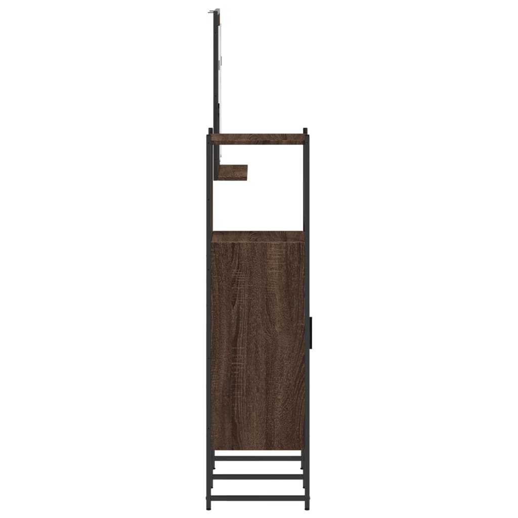3-delige Badkamermeubelset bewerkt hout bruin eikenkleur is nu te koop bij PeponiXL, paradijselijk wonen!