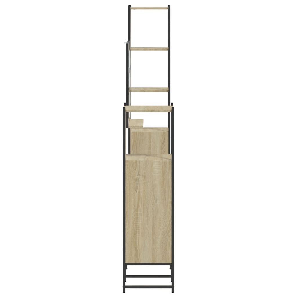 4-delige Badkamermeubelset bewerkt hout sonoma eikenkleurig is nu te koop bij PeponiXL, paradijselijk wonen!