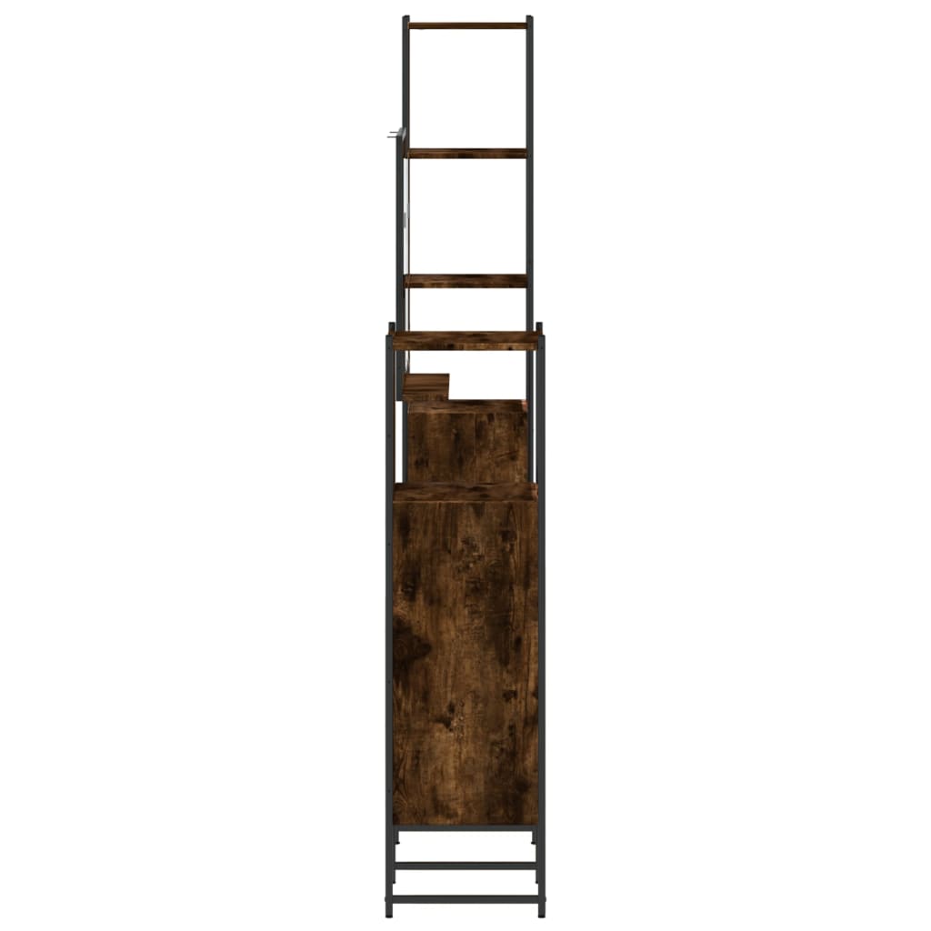 4-delige Badkamermeubelset bewerkt hout gerookt eikenkleurig is nu te koop bij PeponiXL, paradijselijk wonen!
