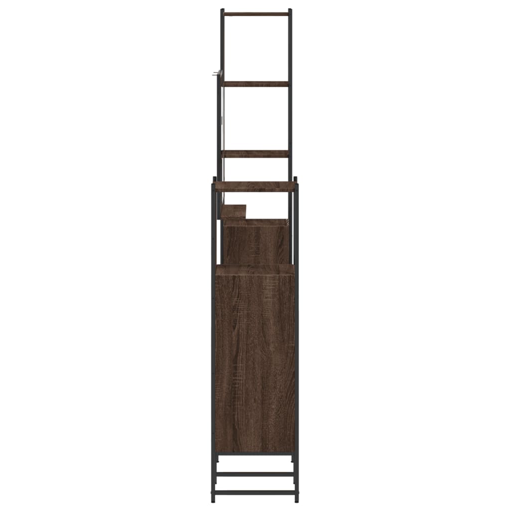 4-delige Badkamermeubelset bewerkt hout bruin eikenkleur is nu te koop bij PeponiXL, paradijselijk wonen!