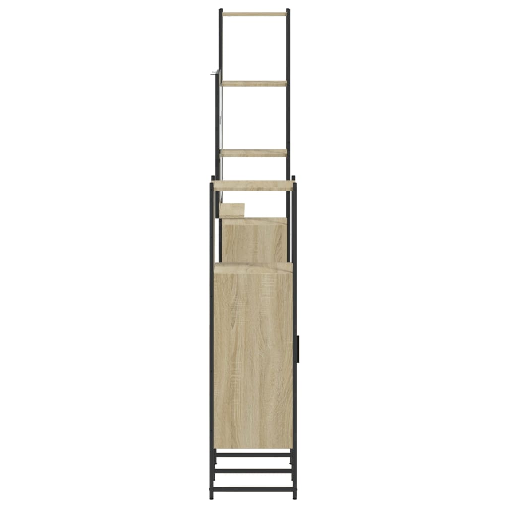 4-delige Badkamermeubelset bewerkt hout sonoma eikenkleurig is nu te koop bij PeponiXL, paradijselijk wonen!