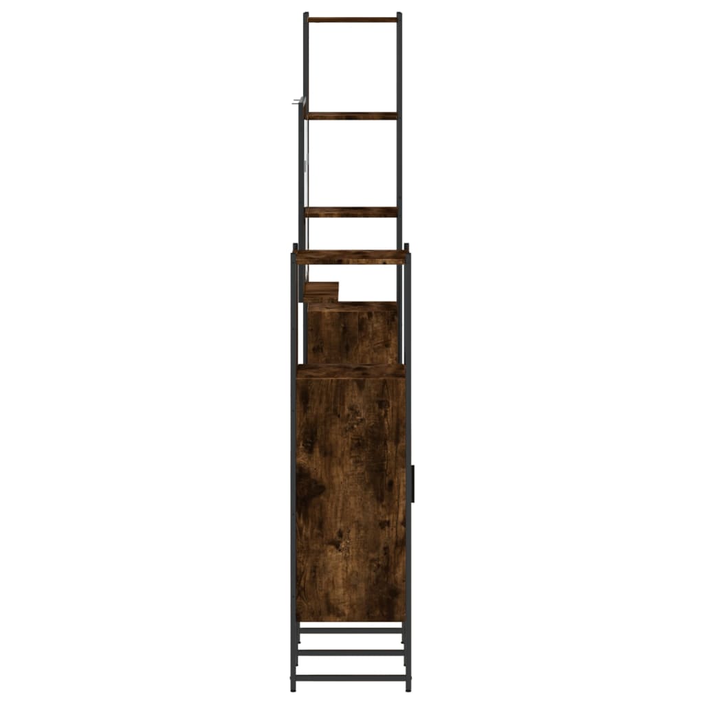 4-delige Badkamermeubelset bewerkt hout gerookt eikenkleurig is nu te koop bij PeponiXL, paradijselijk wonen!