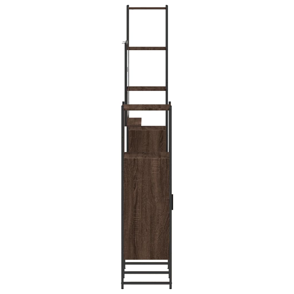 4-delige Badkamermeubelset bewerkt hout bruin eikenkleur is nu te koop bij PeponiXL, paradijselijk wonen!