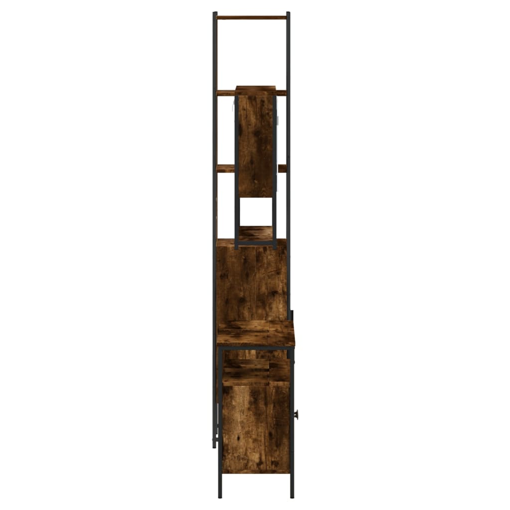 3-delige Badkamermeubelset bewerkt hout gerookt eikenkleurig is nu te koop bij PeponiXL, paradijselijk wonen!