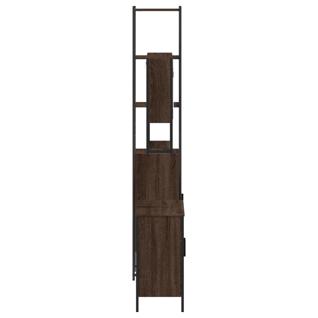 3-delige Badkamermeubelset bewerkt hout bruin eikenkleur is nu te koop bij PeponiXL, paradijselijk wonen!