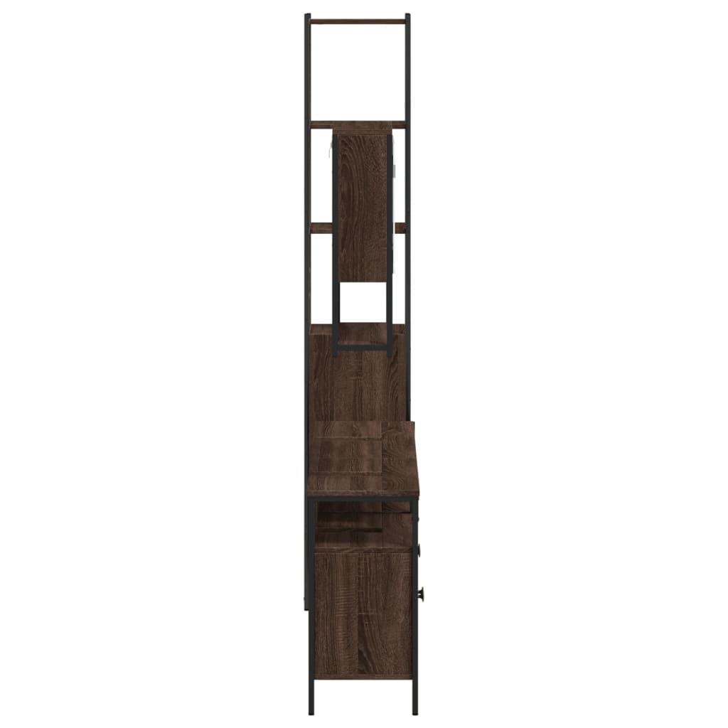 4-delige Badkamermeubelset bewerkt hout bruin eikenkleur is nu te koop bij PeponiXL, paradijselijk wonen!