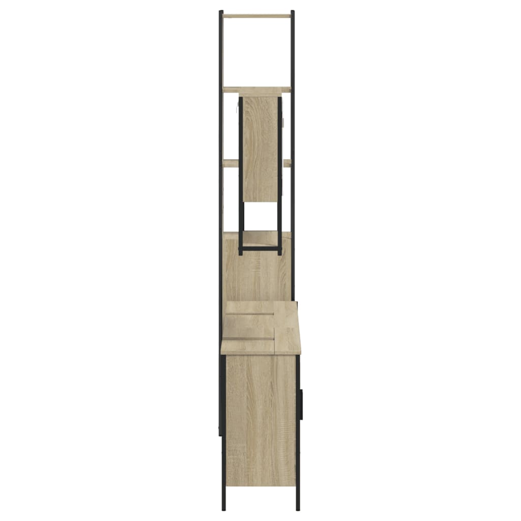 4-delige Badkamermeubelset bewerkt hout sonoma eikenkleurig is nu te koop bij PeponiXL, paradijselijk wonen!
