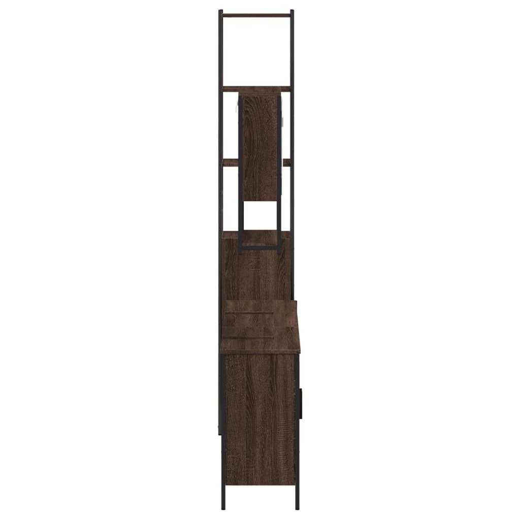 4-delige Badkamermeubelset bewerkt hout bruin eikenkleur is nu te koop bij PeponiXL, paradijselijk wonen!