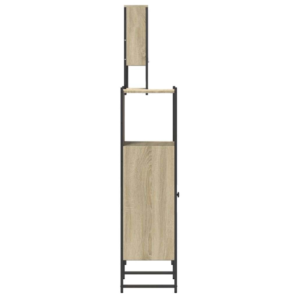 3-delige Badkamermeubelset bewerkt hout sonoma eikenkleurig is nu te koop bij PeponiXL, paradijselijk wonen!