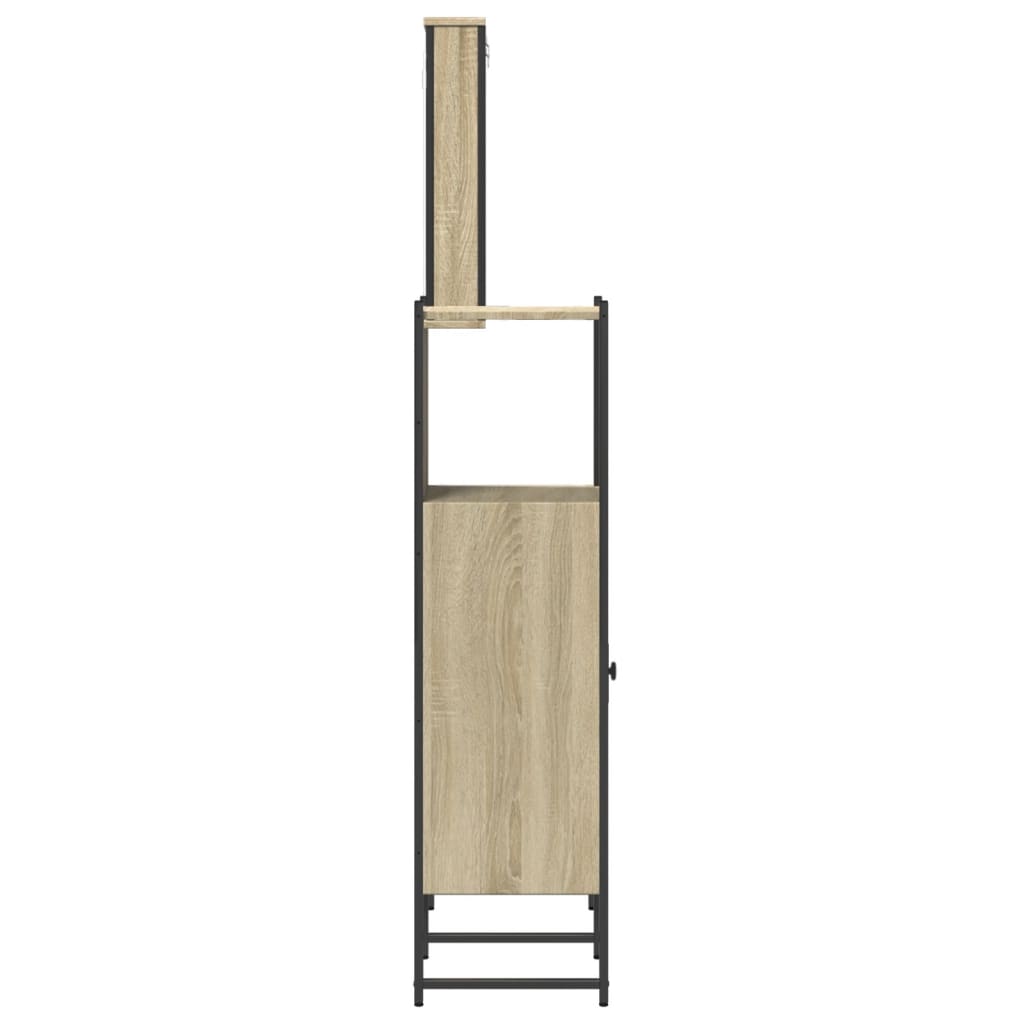 3-delige Badkamermeubelset bewerkt hout sonoma eikenkleurig is nu te koop bij PeponiXL, paradijselijk wonen!