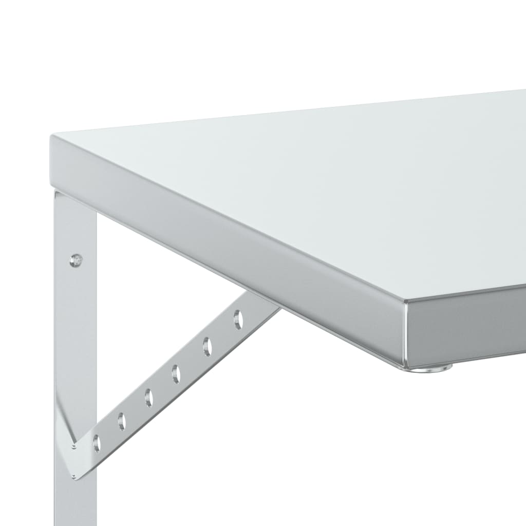 Wandschappen 2 st 100x40 cm roestvrijstaal zilverkleurig is nu te koop bij PeponiXL, paradijselijk wonen!