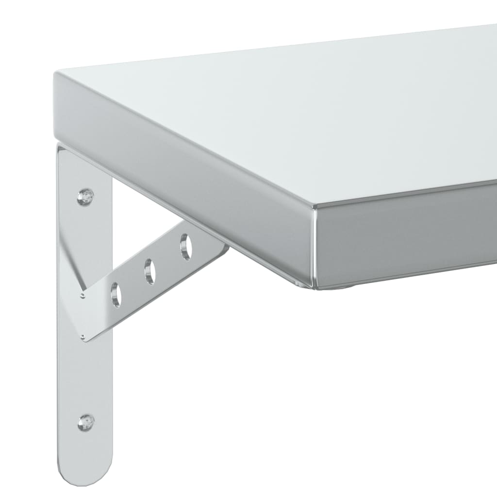 Wandschappen 2 st 100x23,5 cm roestvrijstaal zilverkleurig is nu te koop bij PeponiXL, paradijselijk wonen!