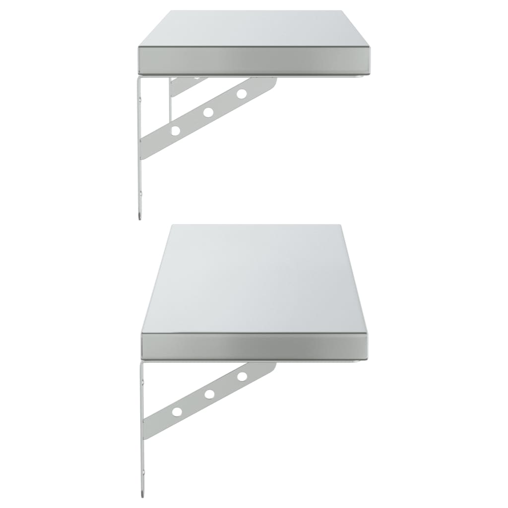 Wandschappen 2 st 75x23,5 cm roestvrijstaal zilverkleurig is nu te koop bij PeponiXL, paradijselijk wonen!