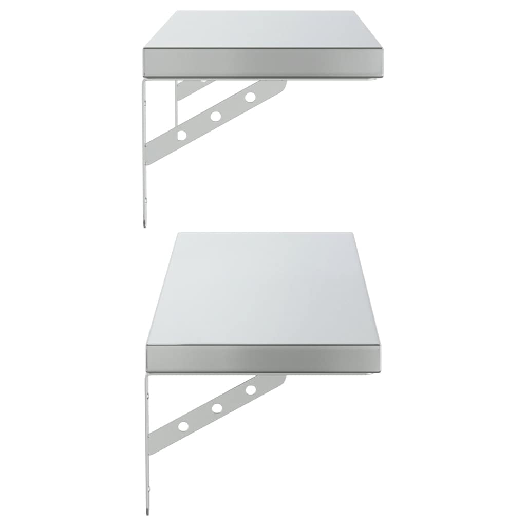 Wandschappen 2 st 75x23,5 cm roestvrijstaal zilverkleurig is nu te koop bij PeponiXL, paradijselijk wonen!