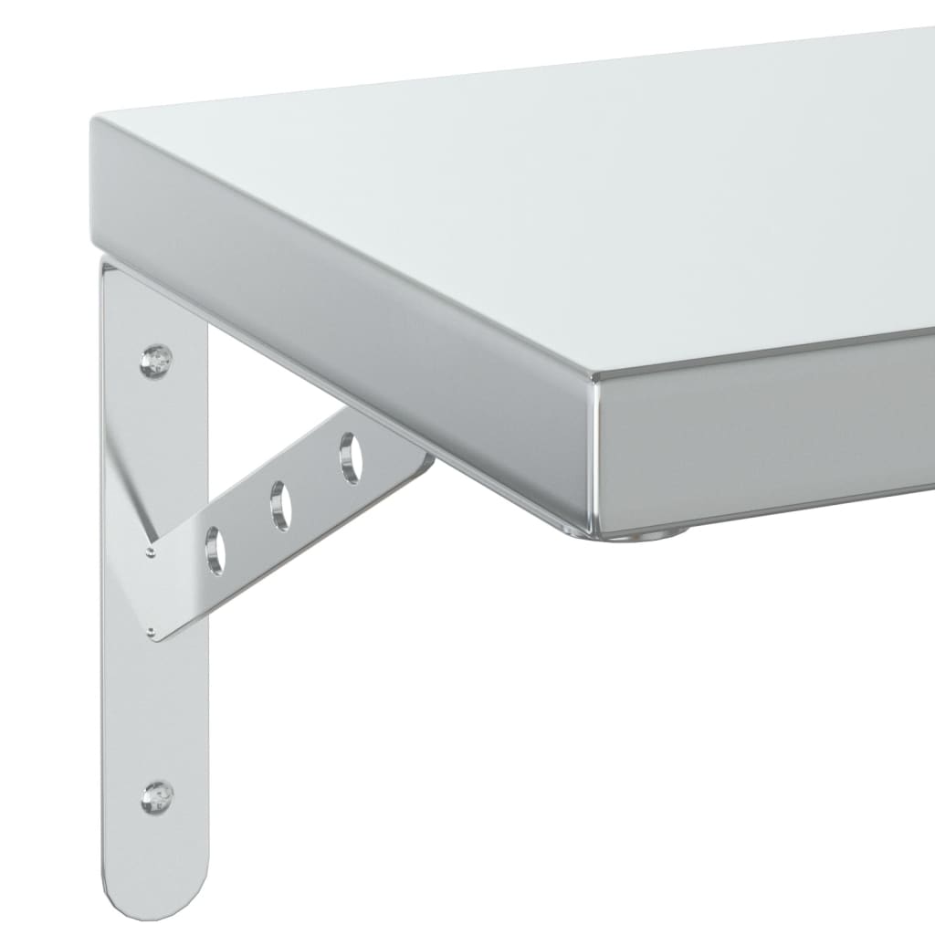 Wandschappen 2 st 75x23,5 cm roestvrijstaal zilverkleurig is nu te koop bij PeponiXL, paradijselijk wonen!
