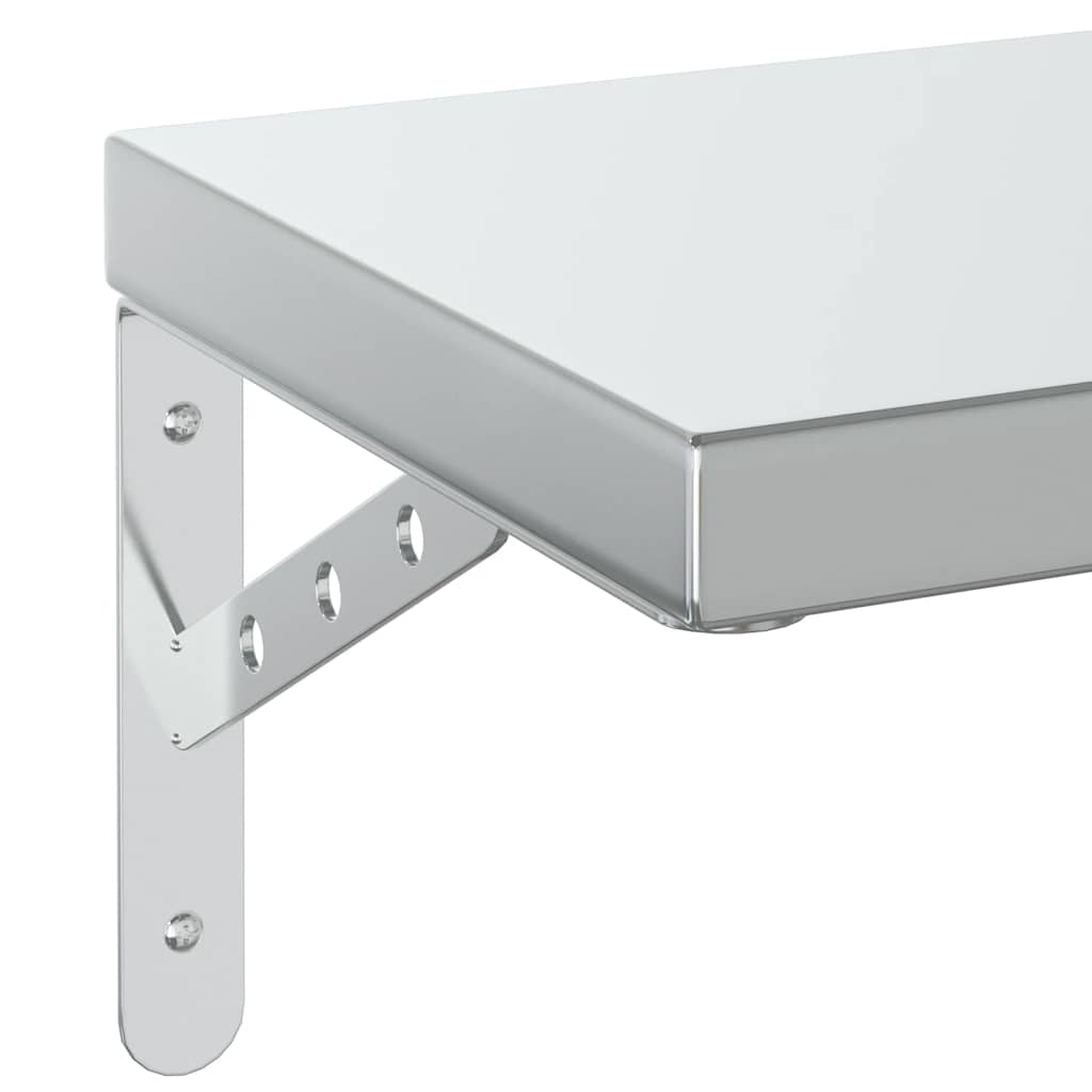 Wandschappen 2 st 75x23,5 cm roestvrijstaal zilverkleurig is nu te koop bij PeponiXL, paradijselijk wonen!