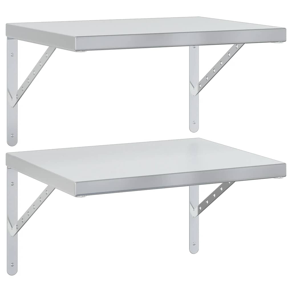 Wandschappen 2 st 50x40 cm roestvrijstaal zilverkleurig is nu te koop bij PeponiXL, paradijselijk wonen!