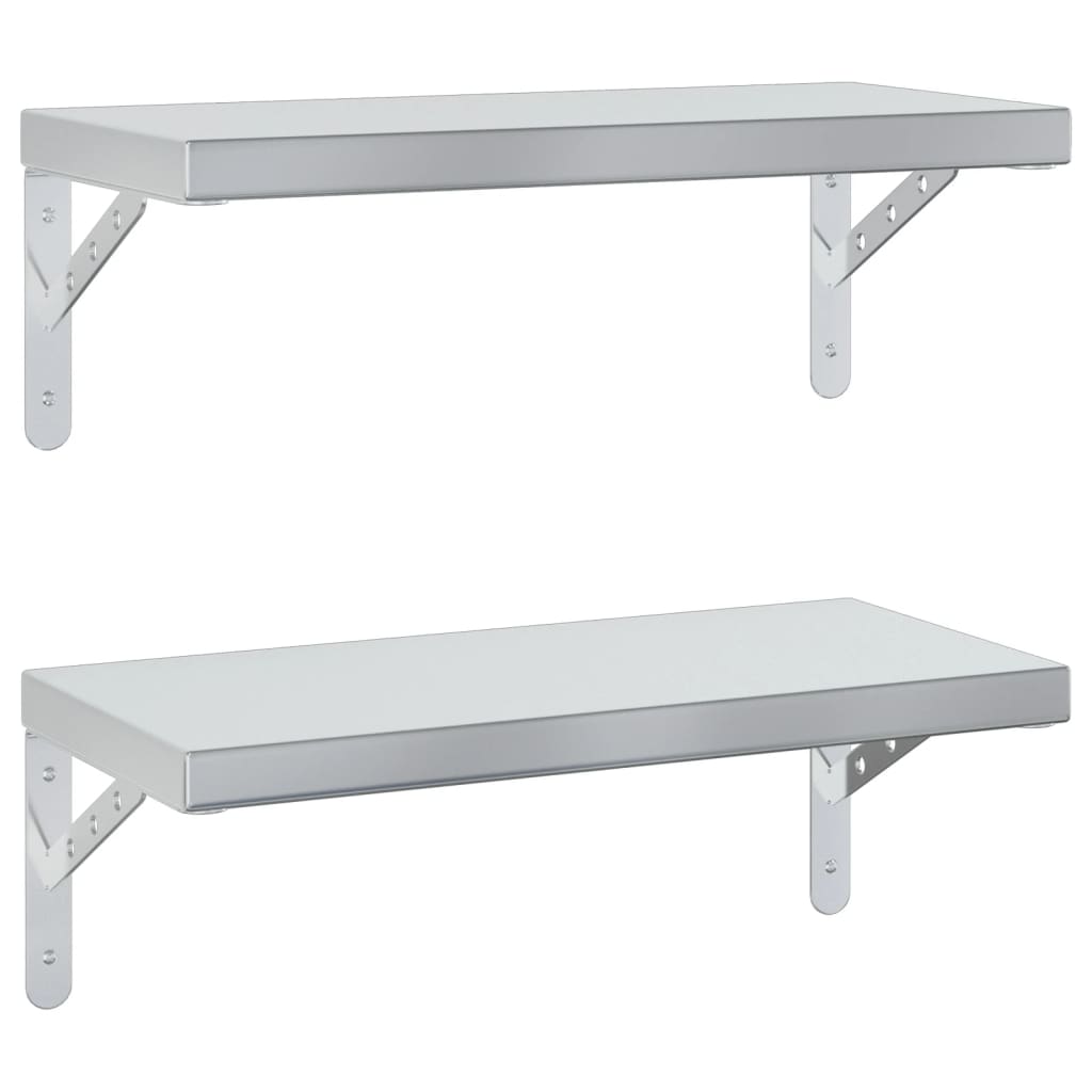 Wandschappen 2 st 50x23,5 cm roestvrijstaal zilverkleurig is nu te koop bij PeponiXL, paradijselijk wonen!
