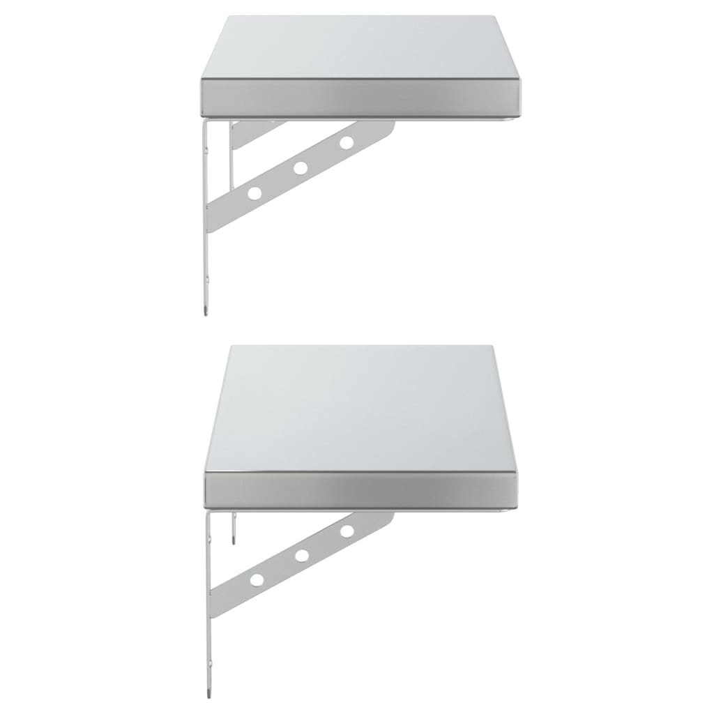 Wandschappen 2 st 50x23,5 cm roestvrijstaal zilverkleurig is nu te koop bij PeponiXL, paradijselijk wonen!