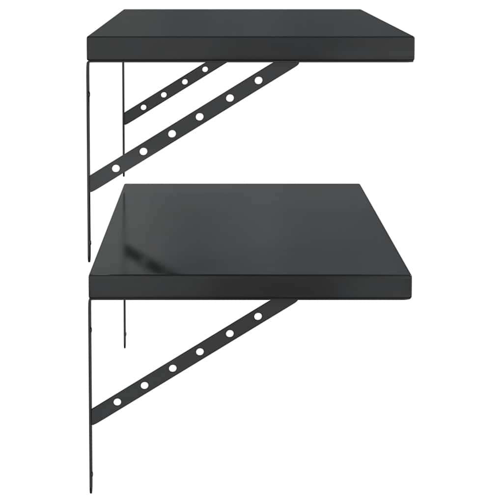 Wandschappen 2 st 100x40 cm roestvrijstaal zwart is nu te koop bij PeponiXL, paradijselijk wonen!
