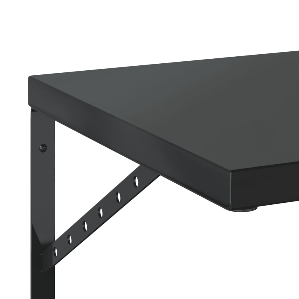 Wandschappen 2 st 100x40 cm roestvrijstaal zwart is nu te koop bij PeponiXL, paradijselijk wonen!