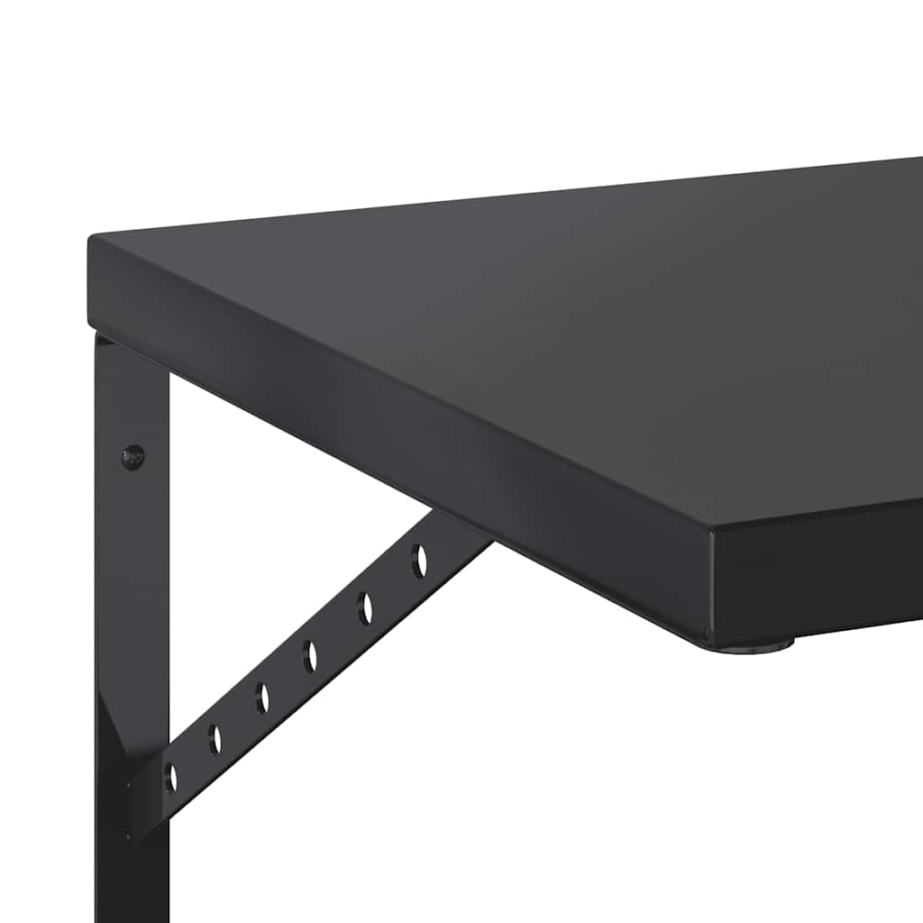 Wandschappen 2 st 100x40 cm roestvrijstaal zwart is nu te koop bij PeponiXL, paradijselijk wonen!