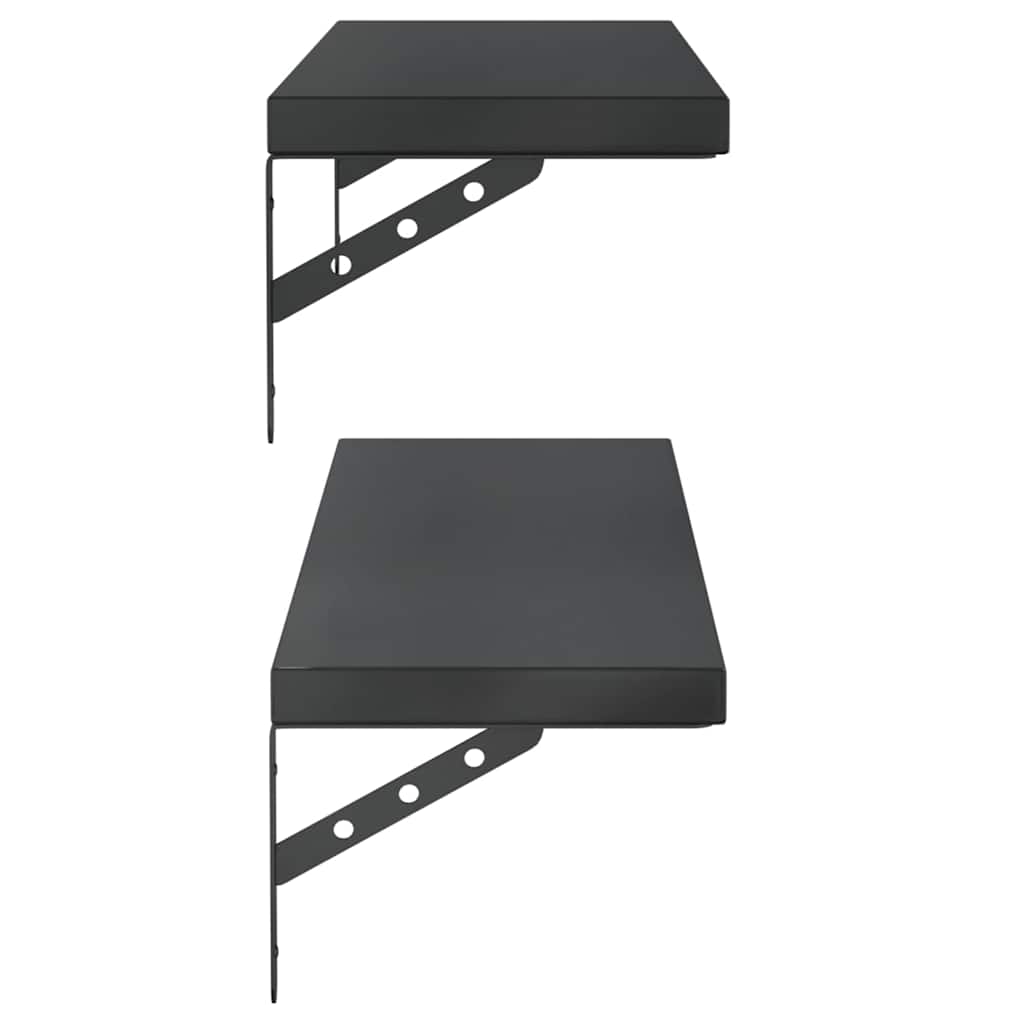 Wandschappen 2 st 100x23,5 cm roestvrijstaal zwart is nu te koop bij PeponiXL, paradijselijk wonen!