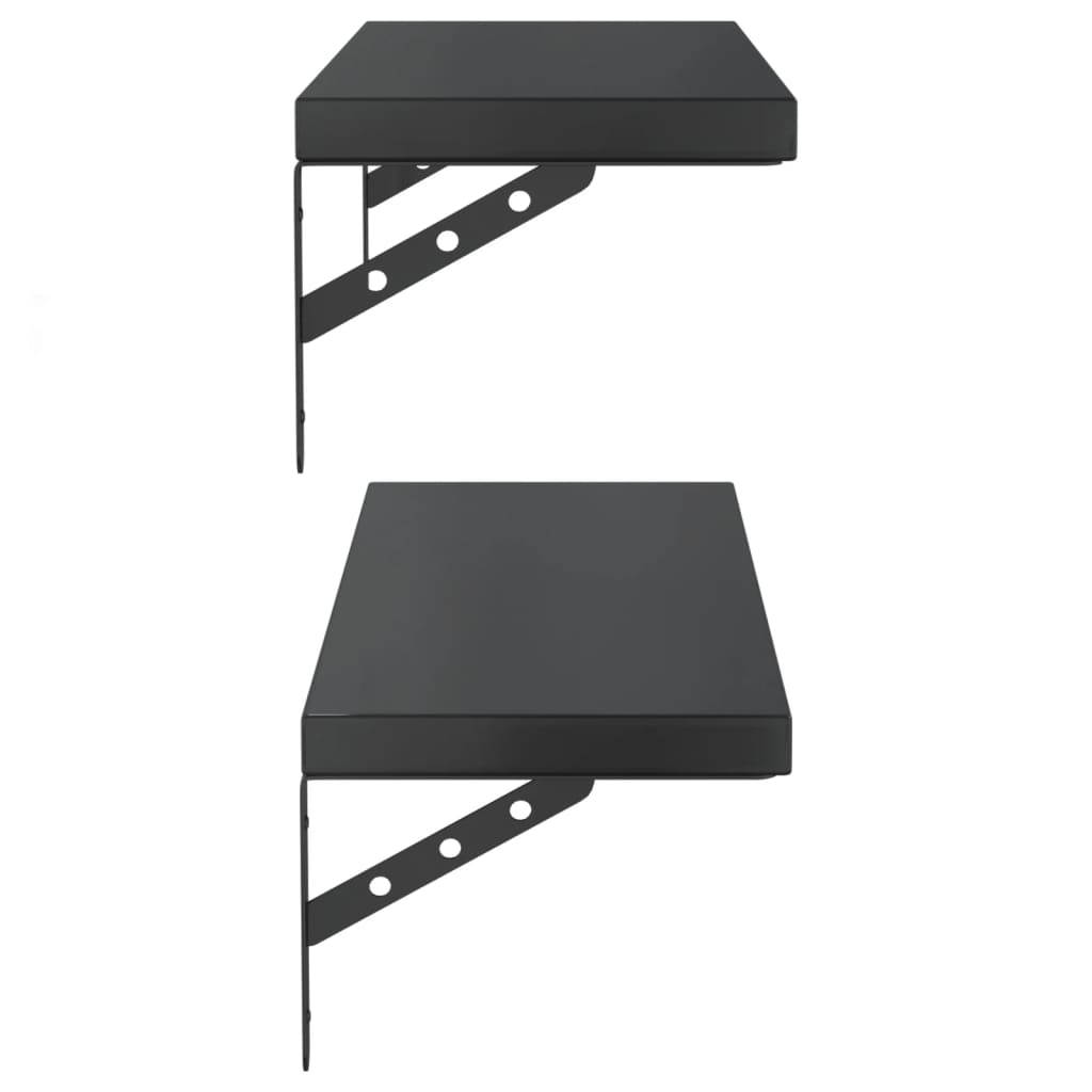 Wandschappen 2 st 75x23,5 cm roestvrijstaal zwart is nu te koop bij PeponiXL, paradijselijk wonen!