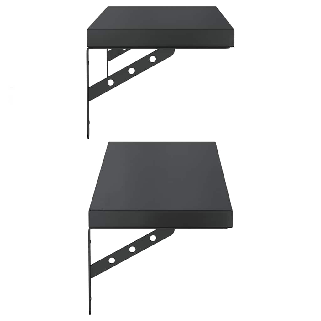 Wandschappen 2 st 75x23,5 cm roestvrijstaal zwart is nu te koop bij PeponiXL, paradijselijk wonen!