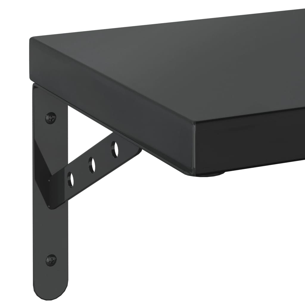 Wandschappen 2 st 75x23,5 cm roestvrijstaal zwart is nu te koop bij PeponiXL, paradijselijk wonen!