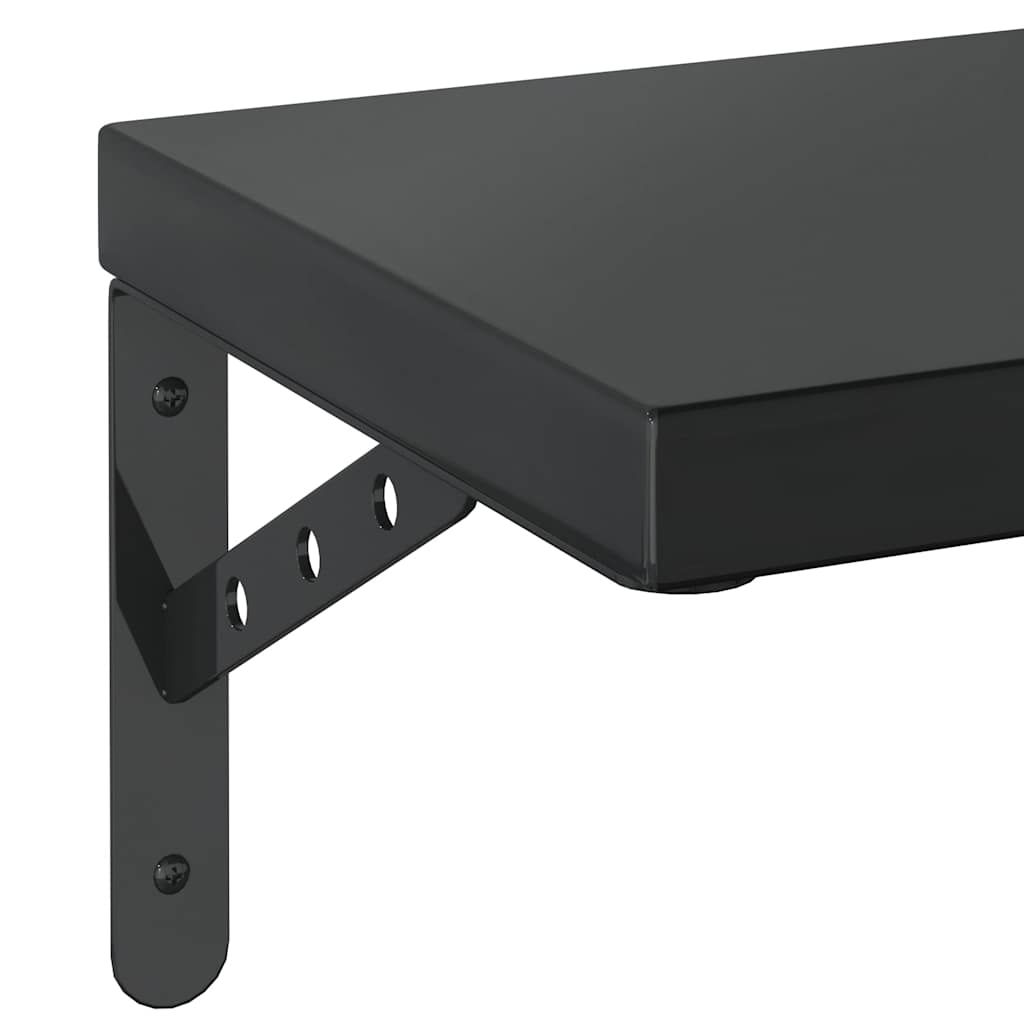 Wandschappen 2 st 75x23,5 cm roestvrijstaal zwart is nu te koop bij PeponiXL, paradijselijk wonen!