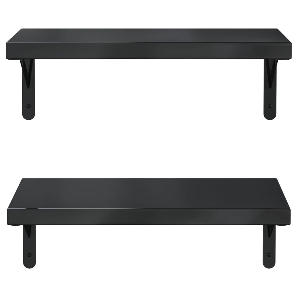 Wandschappen 2 st 50x23,5 cm roestvrijstaal zwart is nu te koop bij PeponiXL, paradijselijk wonen!
