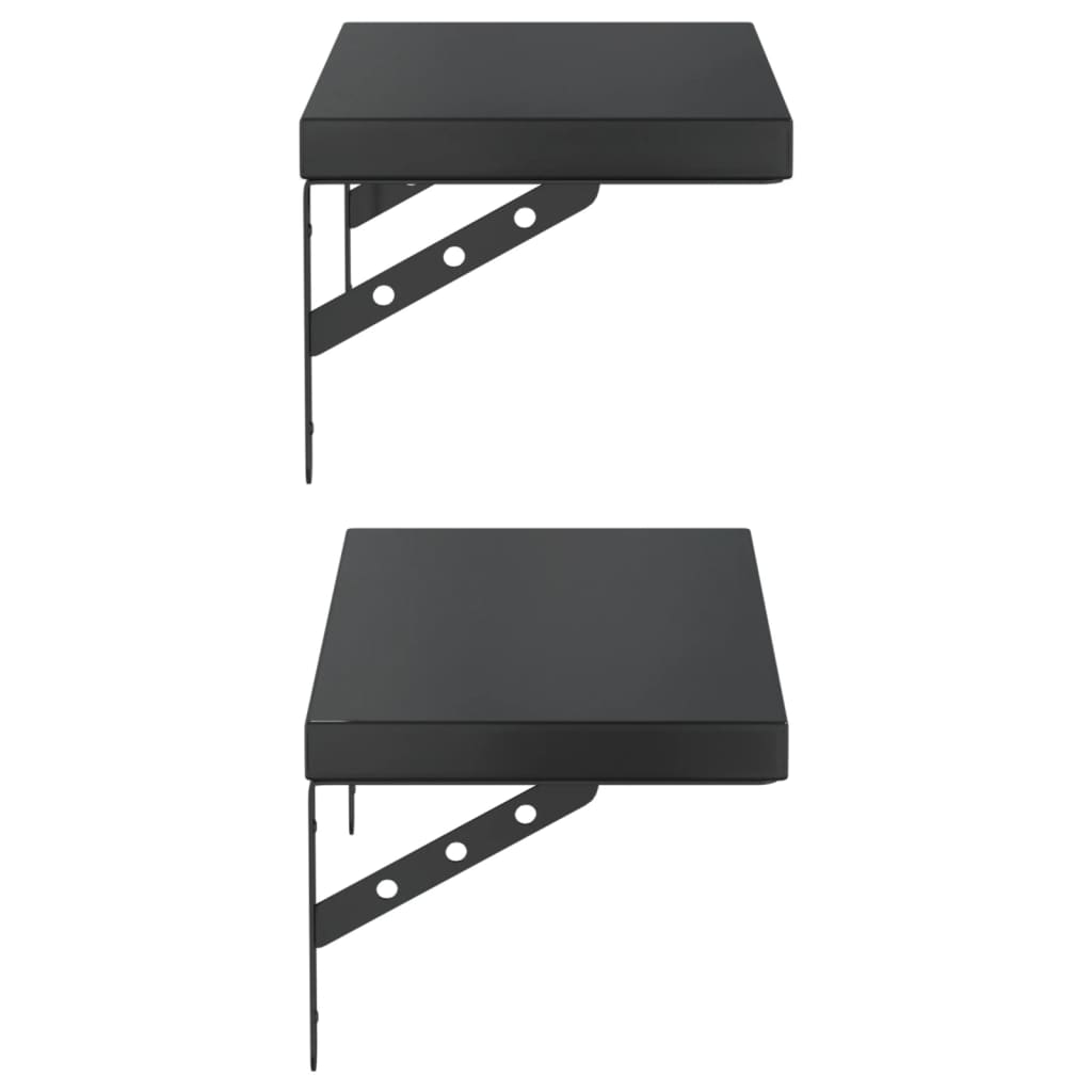 Wandschappen 2 st 50x23,5 cm roestvrijstaal zwart is nu te koop bij PeponiXL, paradijselijk wonen!