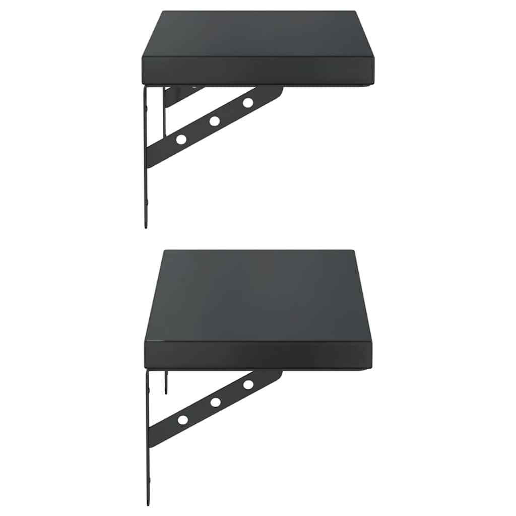 Wandschappen 2 st 50x23,5 cm roestvrijstaal zwart is nu te koop bij PeponiXL, paradijselijk wonen!