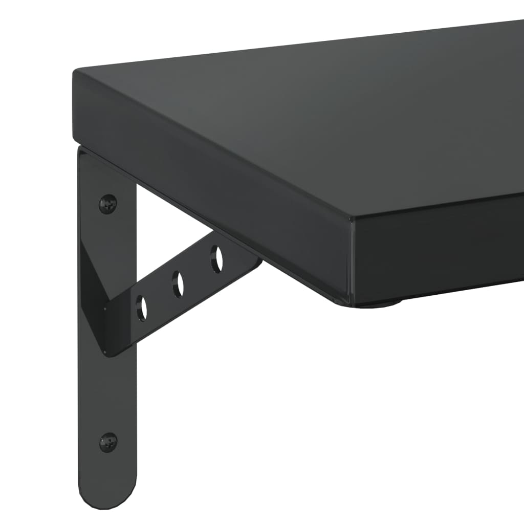 Wandschappen 2 st 50x23,5 cm roestvrijstaal zwart is nu te koop bij PeponiXL, paradijselijk wonen!