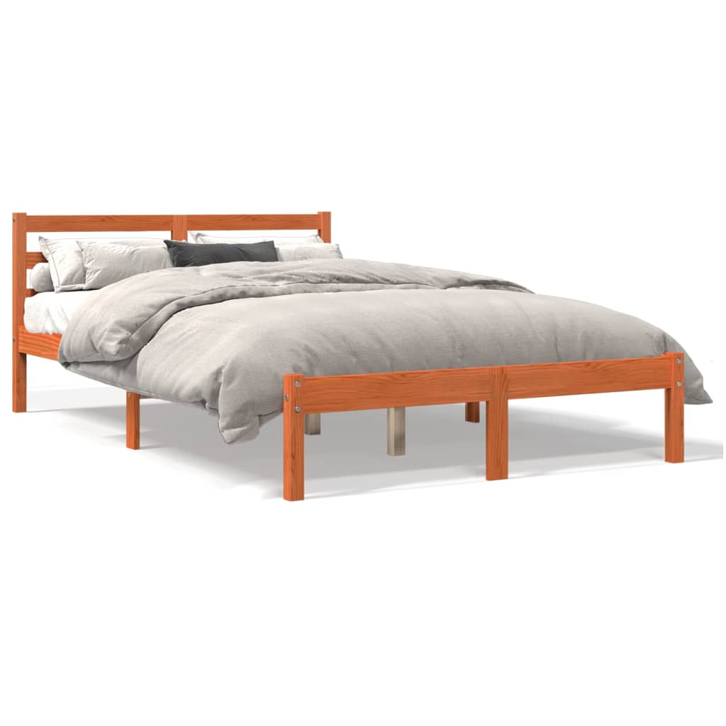 Bedframe zonder matras massief grenenhout wasbruin 150x200 cm is nu te koop bij PeponiXL, paradijselijk wonen!