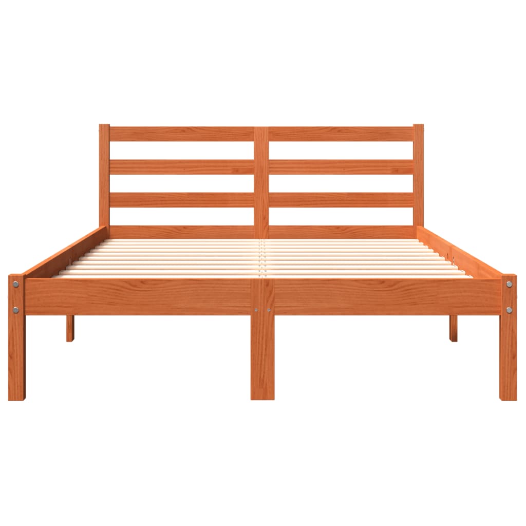 Bedframe zonder matras massief grenenhout wasbruin 150x200 cm is nu te koop bij PeponiXL, paradijselijk wonen!