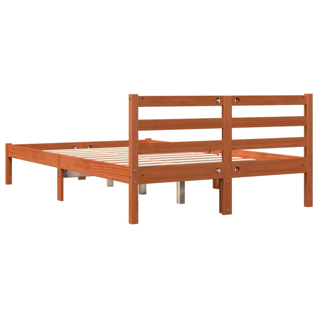 Bedframe zonder matras massief grenenhout wasbruin 150x200 cm is nu te koop bij PeponiXL, paradijselijk wonen!