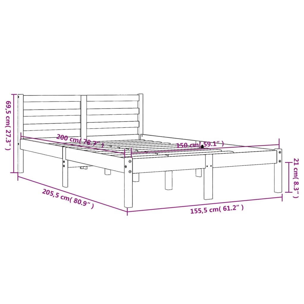 Bedframe zonder matras massief grenenhout wasbruin 150x200 cm is nu te koop bij PeponiXL, paradijselijk wonen!