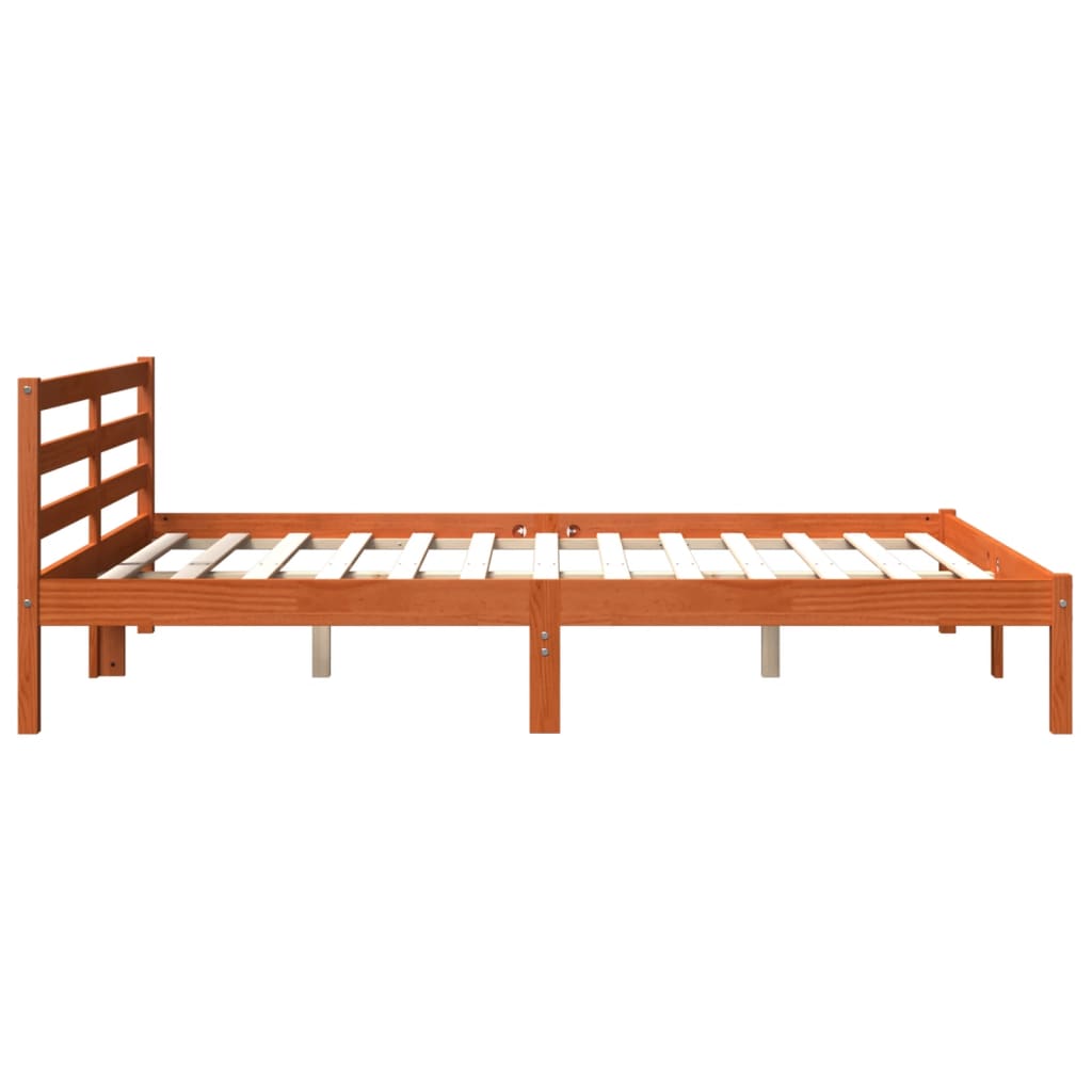 Bedframe zonder matras massief grenenhout wasbruin 200x200 cm is nu te koop bij PeponiXL, paradijselijk wonen!