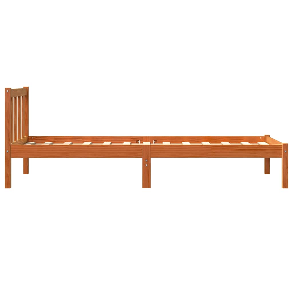 Bedframe zonder matras massief grenenhout wasbruin 100x200 cm is nu te koop bij PeponiXL, paradijselijk wonen!