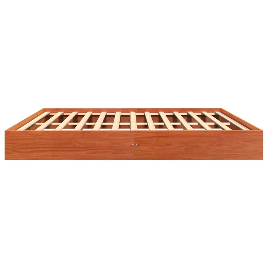 Bedframe zonder matras massief grenenhout wasbruin 200x200 cm is nu te koop bij PeponiXL, paradijselijk wonen!
