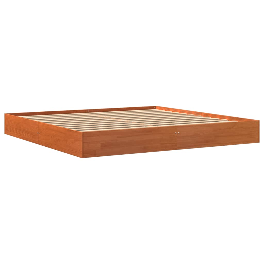 Bedframe zonder matras massief grenenhout wasbruin 180x200 cm is nu te koop bij PeponiXL, paradijselijk wonen!