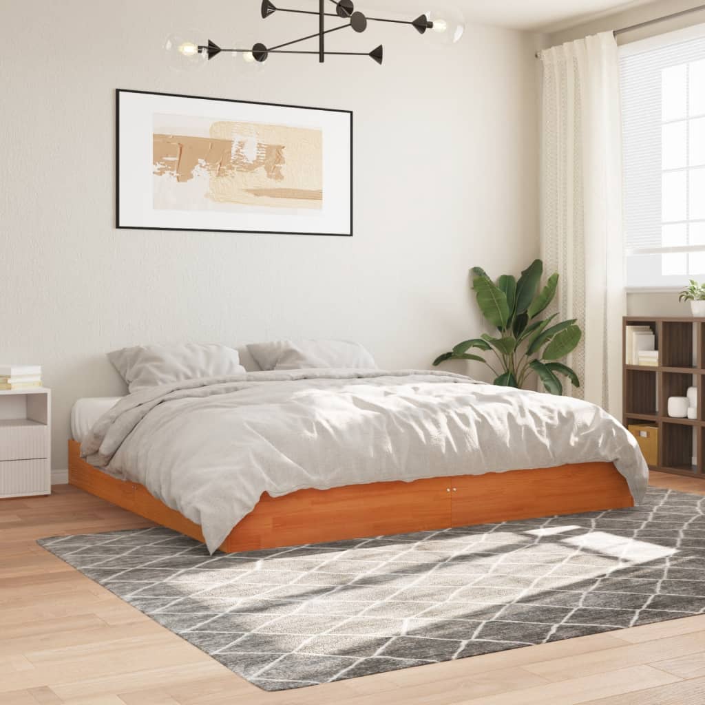 Bedframe zonder matras massief grenenhout wasbruin 180x200 cm is nu te koop bij PeponiXL, paradijselijk wonen!